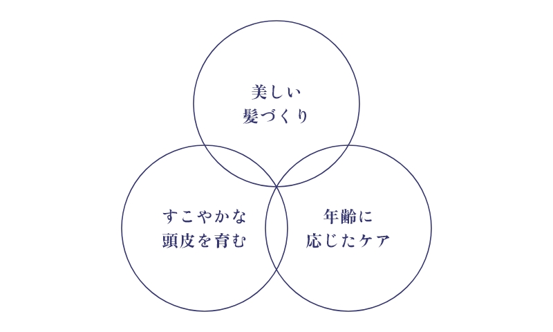 美しい髪づくり　年齢に応じたケア　すこやかな頭皮を育む